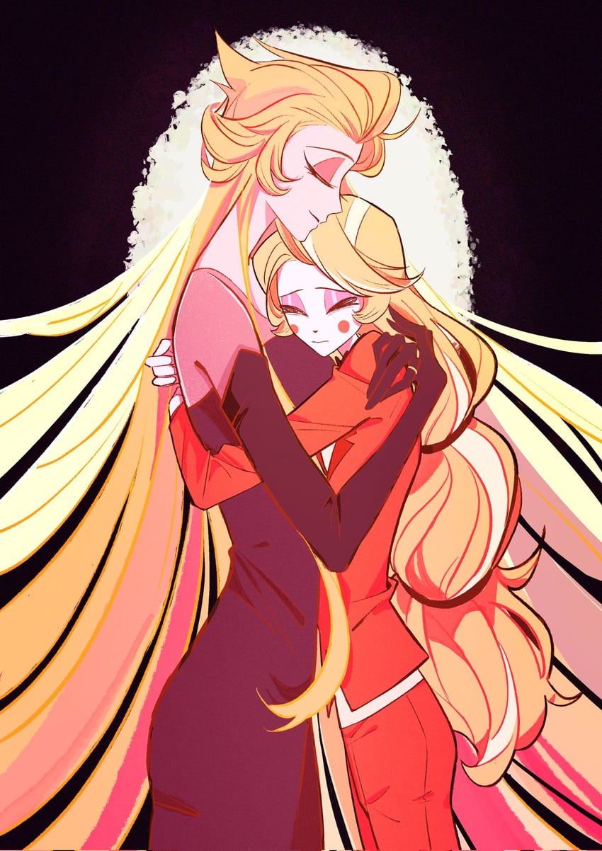 charlie morningstar and lilith (hazbin hotel) drawn by chichimic