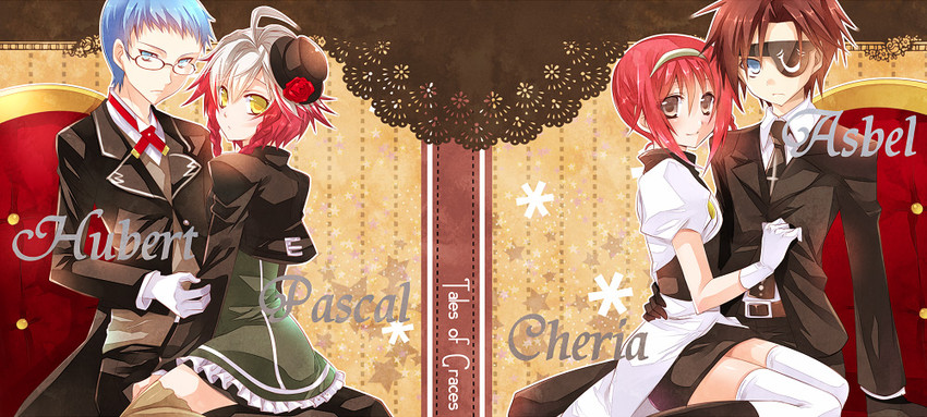 asbel lhant, cheria barnes, hubert ozwell, and pascal (tales of and 1 more) drawn by ootani_mikoto