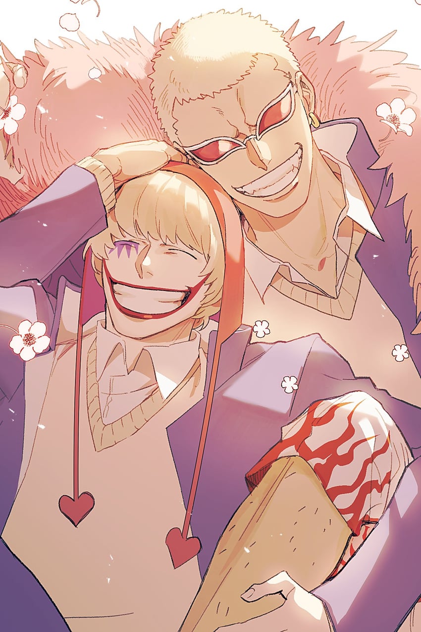 donquixote doflamingo and donquixote rocinante (one piece) drawn by dareka_25