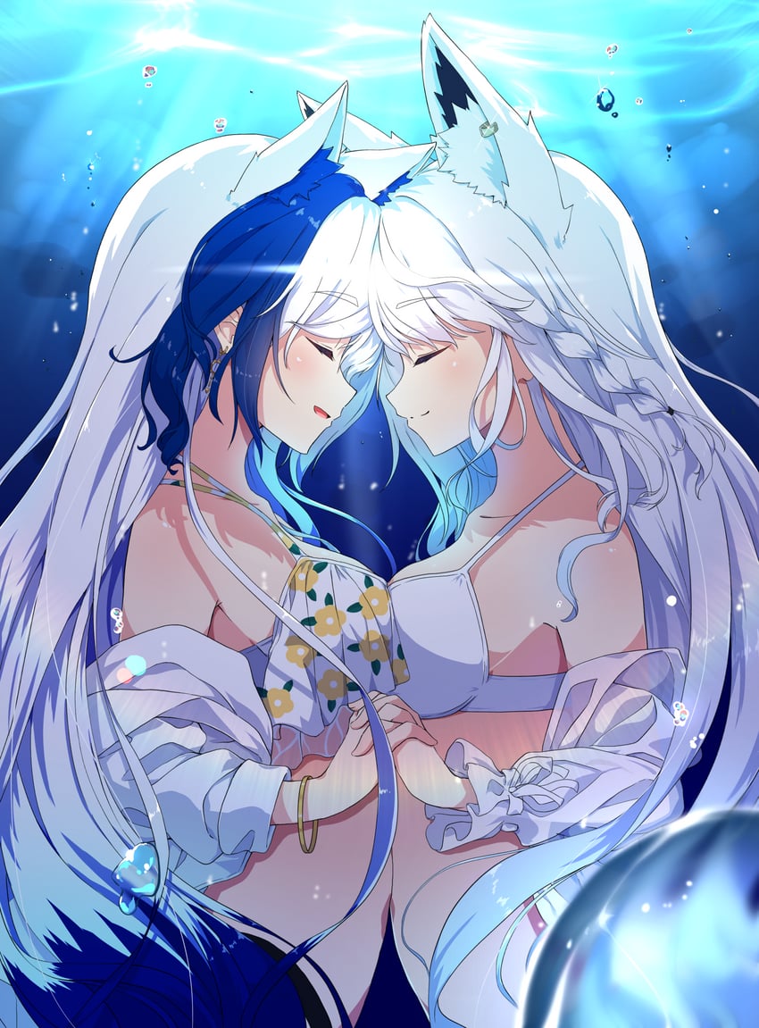 shirakami fubuki and aomiya yozuri (hololive and 1 more) drawn by namikawa_kuroha