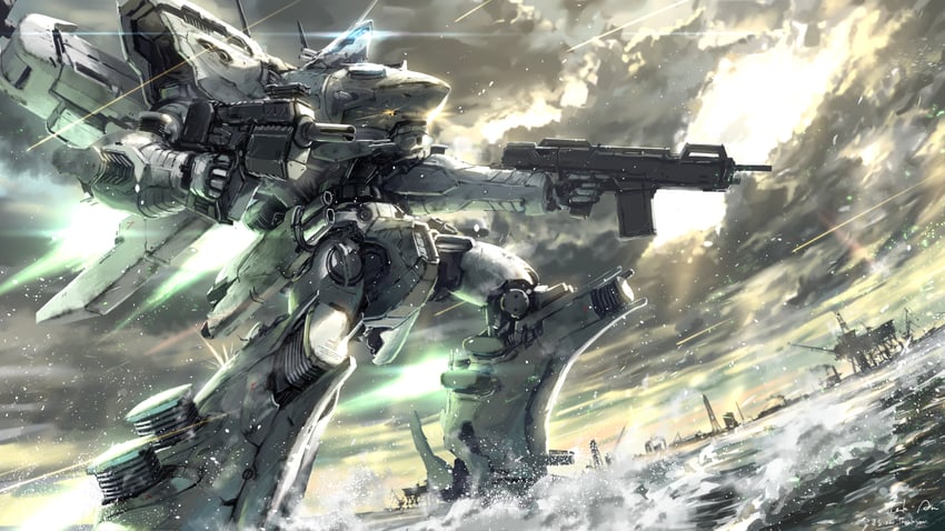 white glint (armored core and 1 more) drawn by takuan_(a_mood_home)