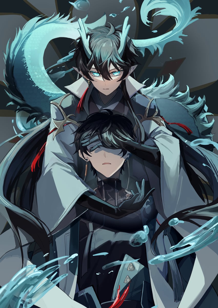 dan heng and dan feng (honkai and 1 more) drawn by szlljxk