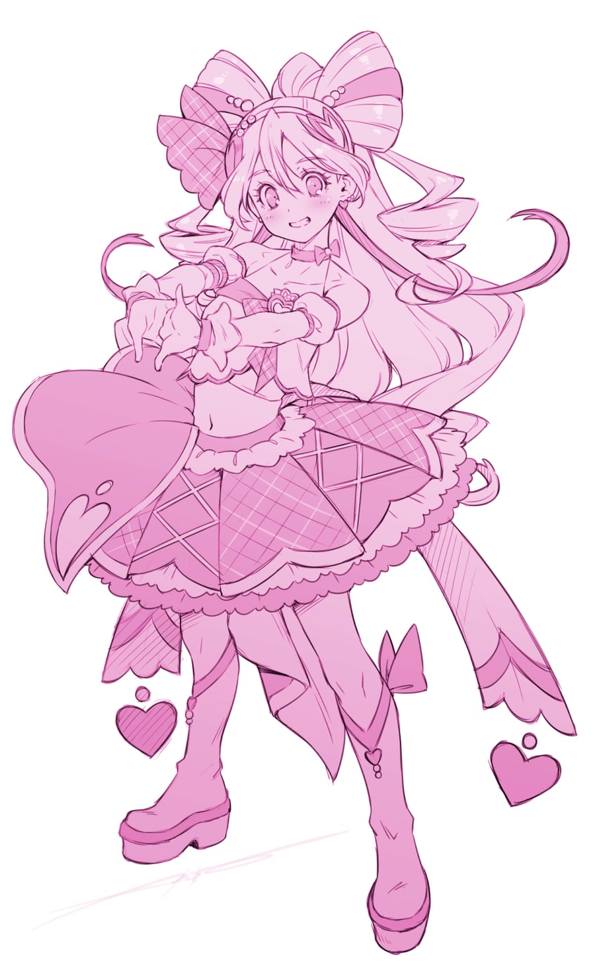 sakura uta and cure idol (precure and 1 more) drawn by kazuma_muramasa