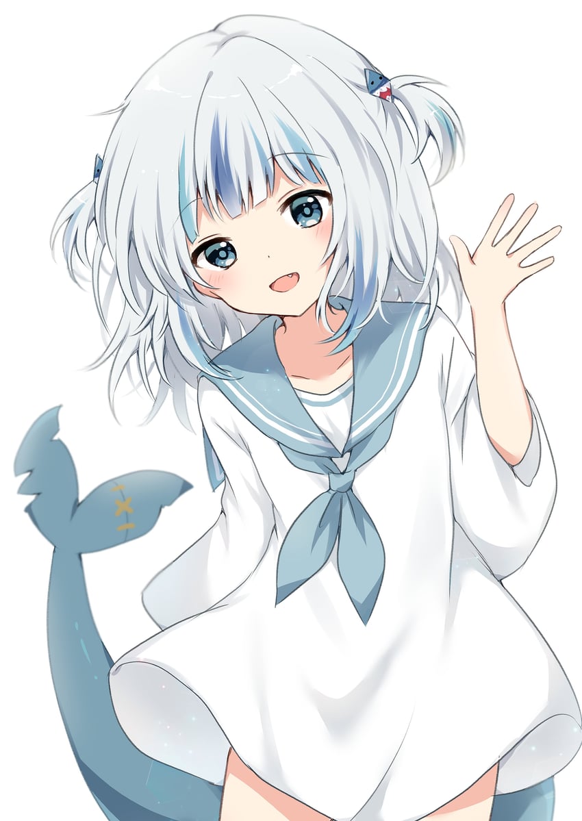 gawr gura (hololive and 1 more) drawn by kokoshira_0510