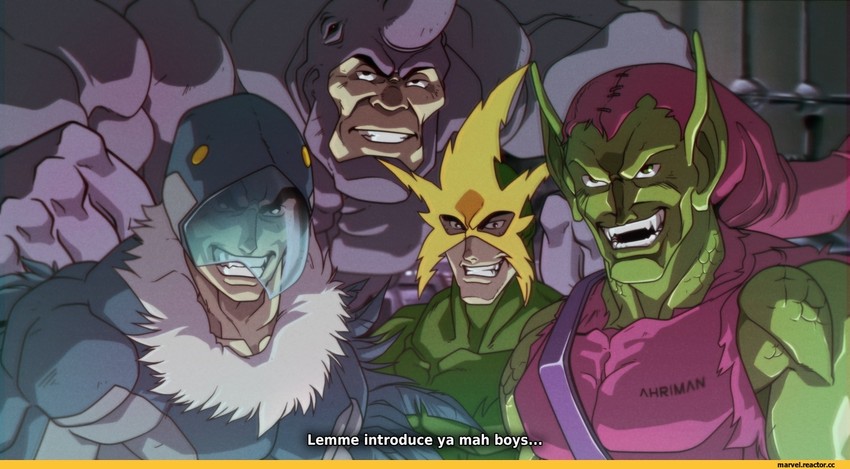 green goblin, electro, vulture, and rhino (marvel and 1 more) drawn by dmitry_grozov
