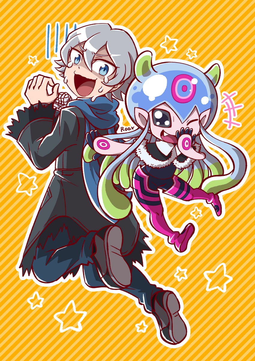 jellymon and higashimitarai kiyoshiro (digimon and 1 more) drawn by hotate_oishii