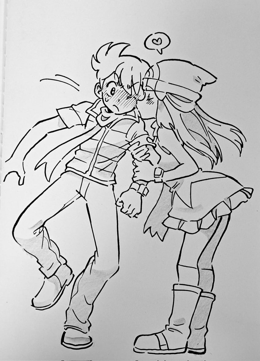 dawn and barry (pokemon and 1 more) drawn by mumyon11