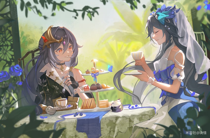 fu hua and herrscher of sentience (honkai and 1 more) drawn by jue_xi