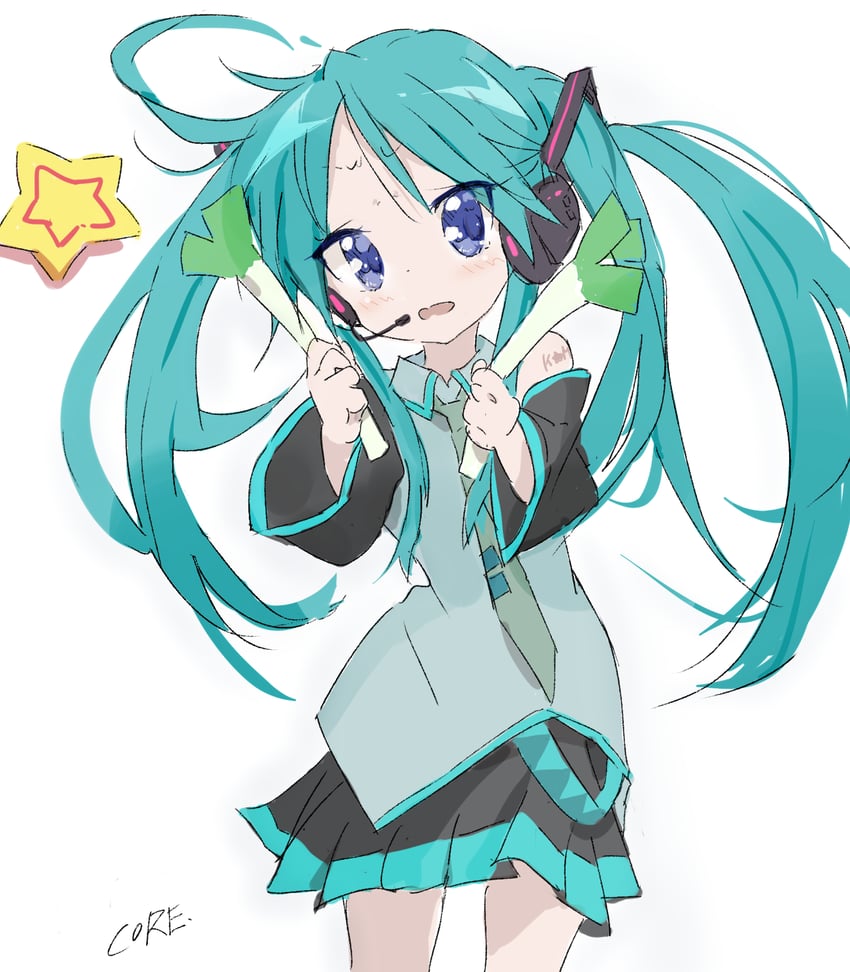 hatsune miku and hiiragi kagami (vocaloid and 1 more) drawn by core_(mayomayo)