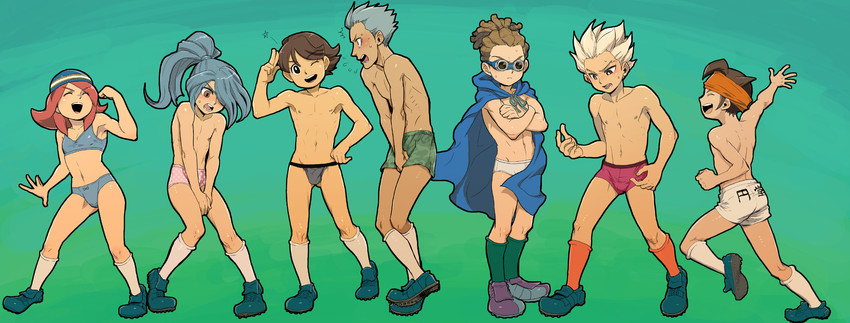 kazemaru ichirouta, endou mamoru, kidou yuuto, gouenji shuuya, zaizen touko, and 2 more (inazuma eleven) drawn by dogdogdog