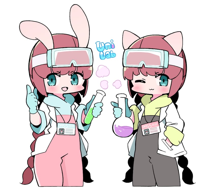 mimi and nyami (bemani and 1 more) drawn by kiosk_(artist)