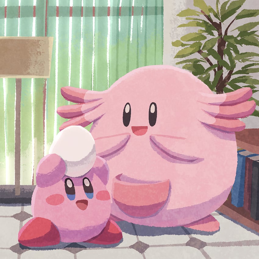 kirby and chansey (pokemon and 2 more) drawn by miclot
