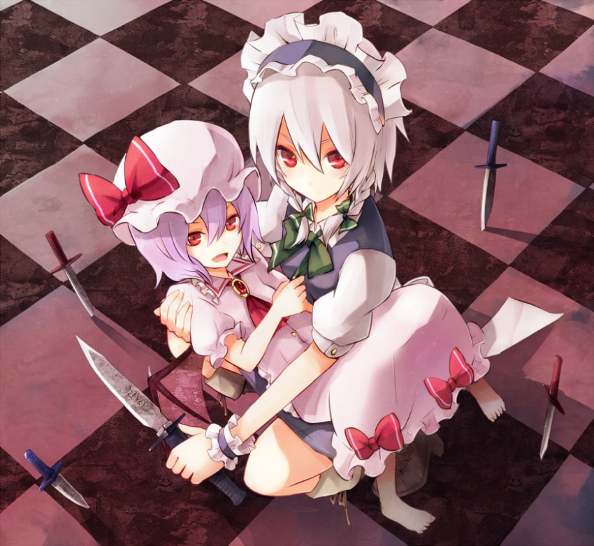 remilia scarlet and izayoi sakuya (touhou) drawn by shiroshi_(denpa_eshidan)
