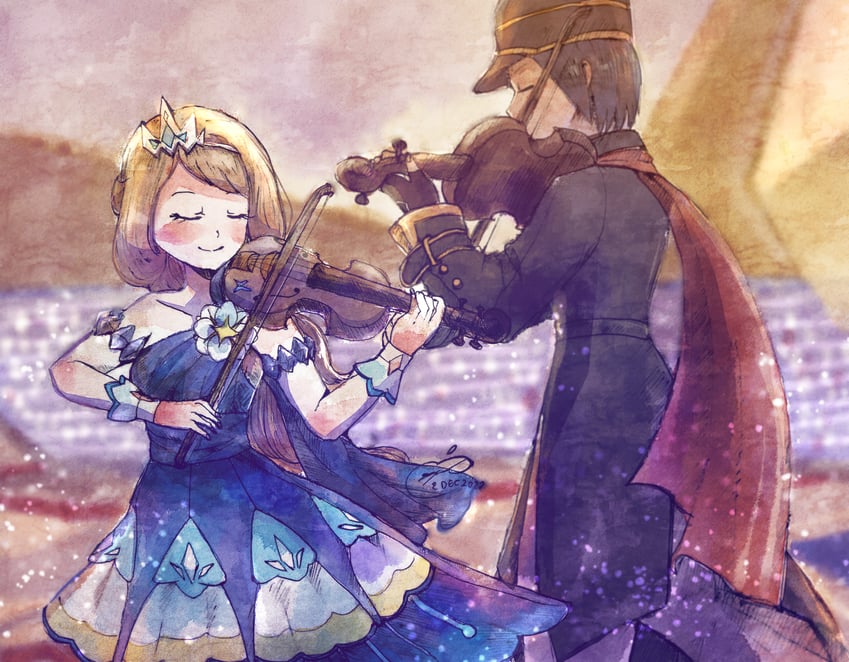 serena and calem (pokemon and 1 more) drawn by appleko