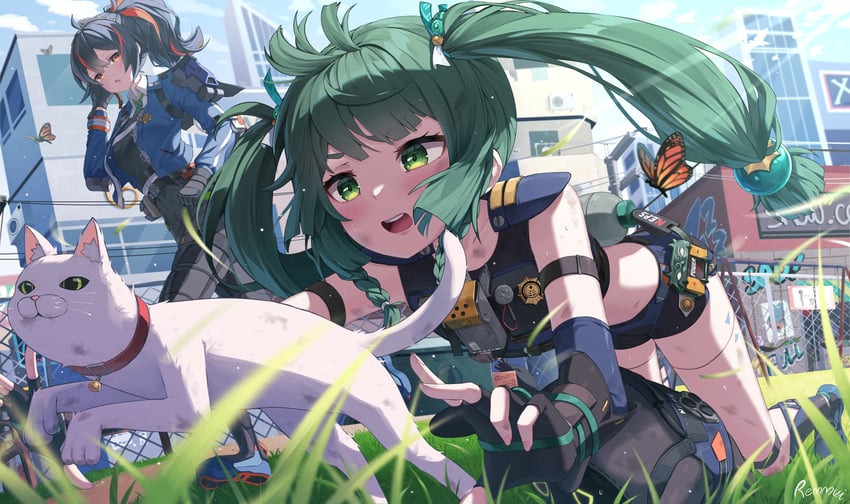 zhu yuan and qingyi (zenless zone zero) drawn by maeru