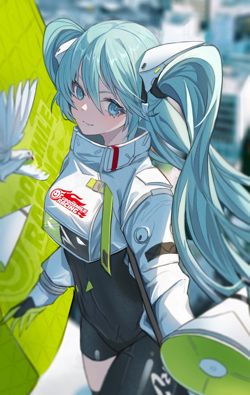 hatsune miku and racing miku (vocaloid and 1 more) drawn by scalo