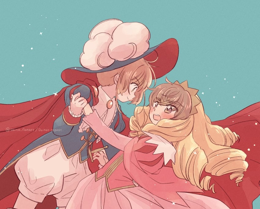 kinomoto sakura and li syaoran (cardcaptor sakura) drawn by saito_fanart