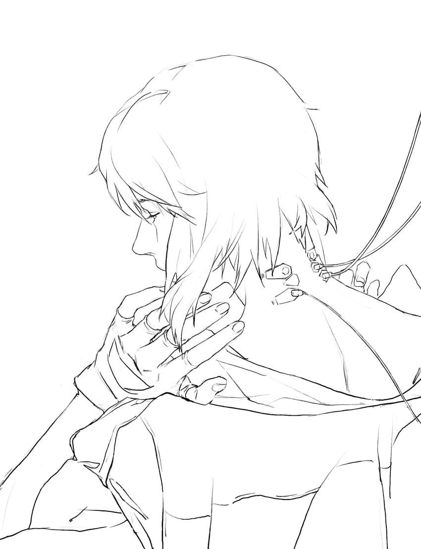 kusanagi motoko (ghost in the shell) drawn by aizheajsee