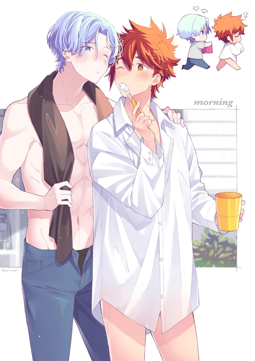 kyan reki and hasegawa langa (sk8 the infinity) drawn by uppi