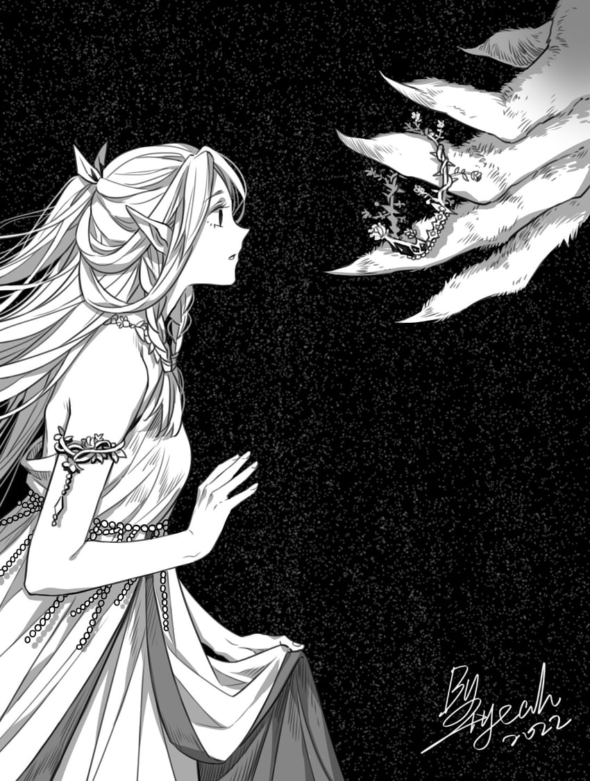 marcille donato and winged lion (dungeon meshi) drawn by warlock1000