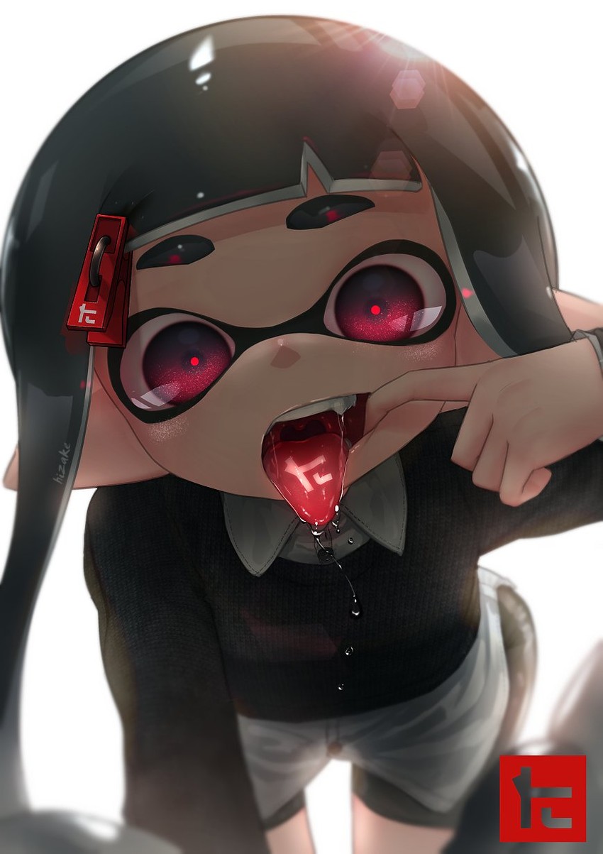 inkling player character and inkling girl (splatoon) drawn by kashu_(hizake)
