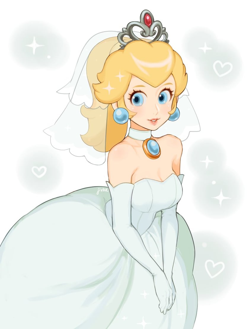 princess peach and tiara (mario and 1 more) drawn by jivke