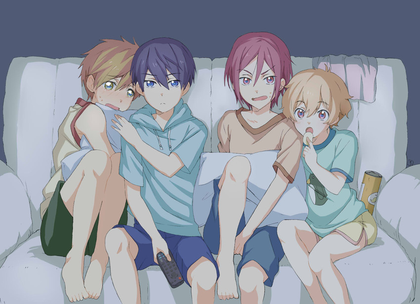 tachibana makoto, nanase haruka, matsuoka rin, hazuki nagisa, and julius pringles (free! and 1 more) drawn by chabu_(zakuroni)