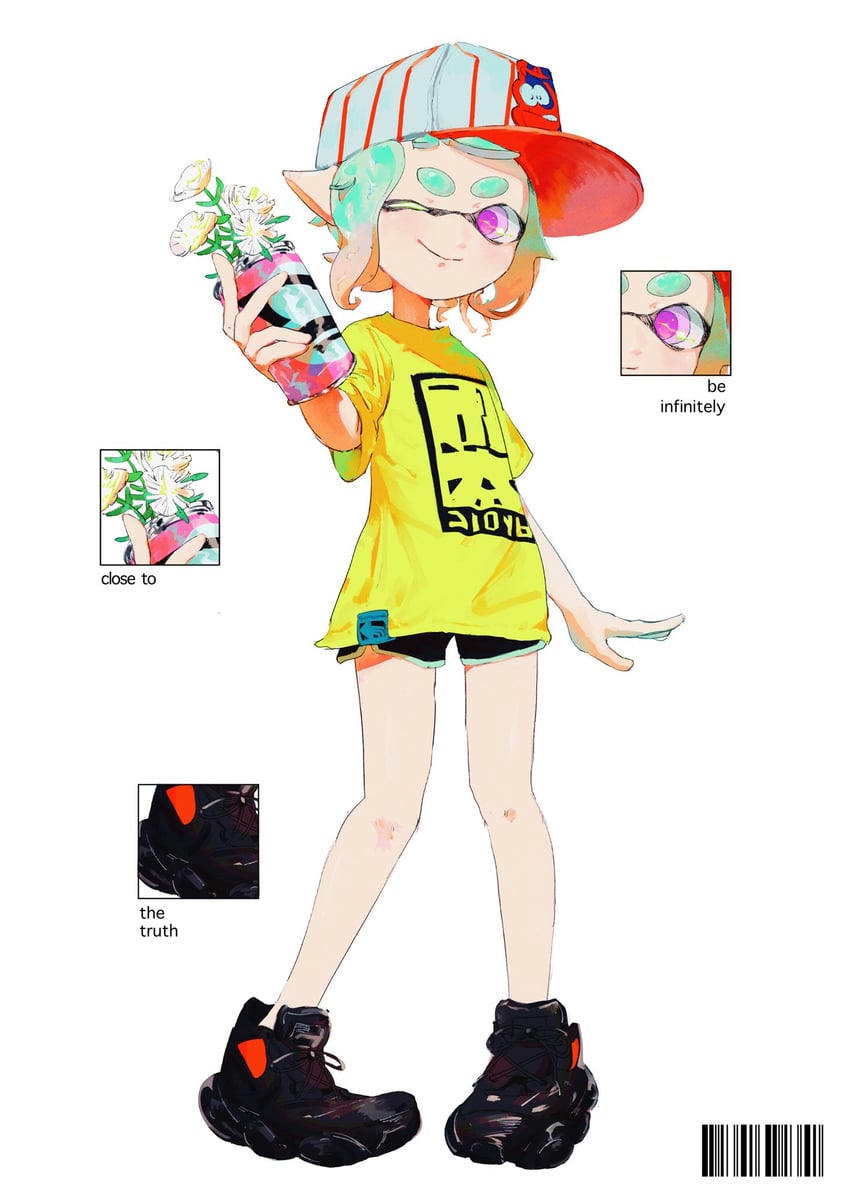 inkling player character and inkling girl (splatoon and 1 more) drawn by pppmepl