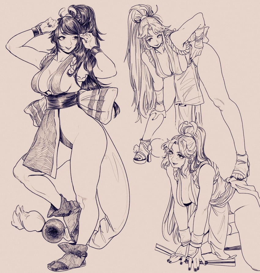 shiranui mai (the king of fighters and 1 more) drawn by robo_ink