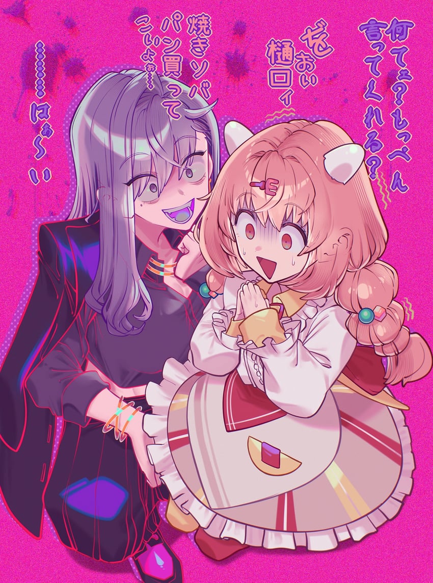 higuchi kaede and kirara tamako (nijisanji) drawn by shirogami_seisho