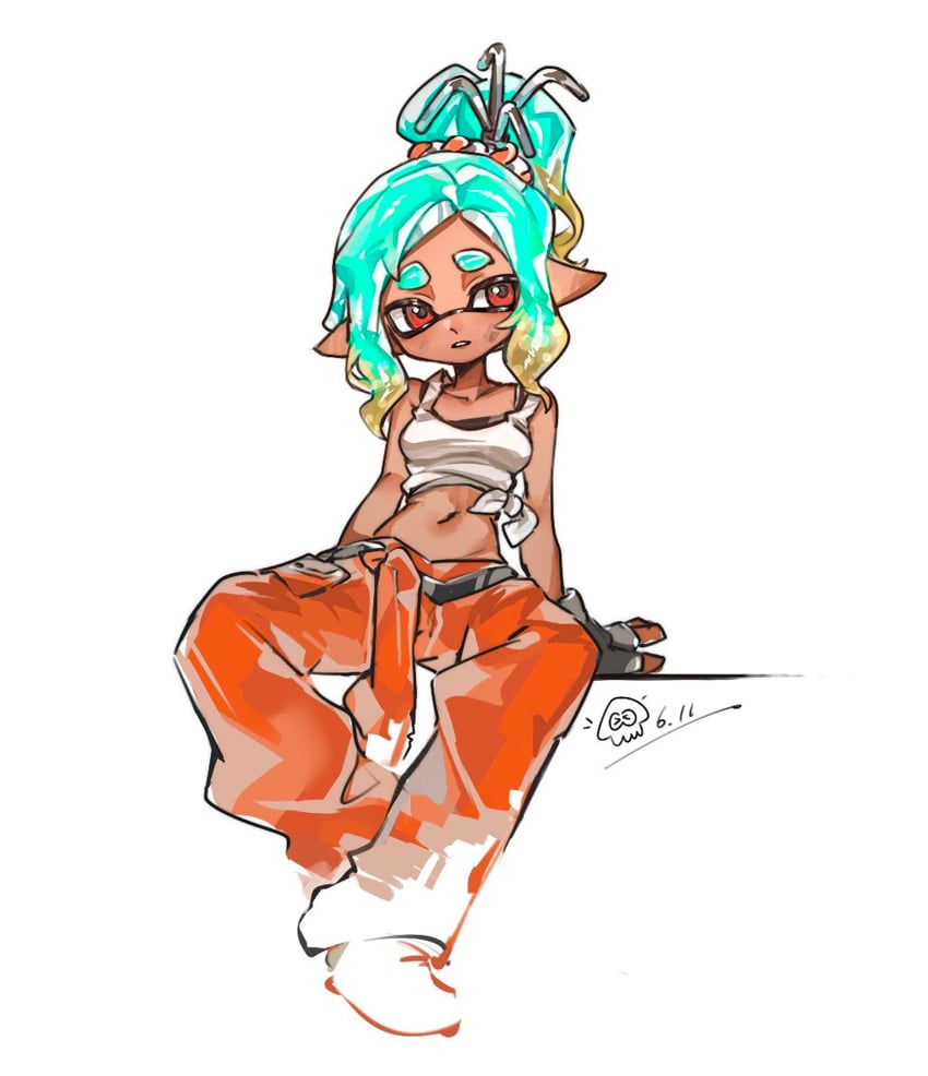 inkling player character, inkling girl, and mechanic (splatoon and 1 more) drawn by gucandiyi52092
