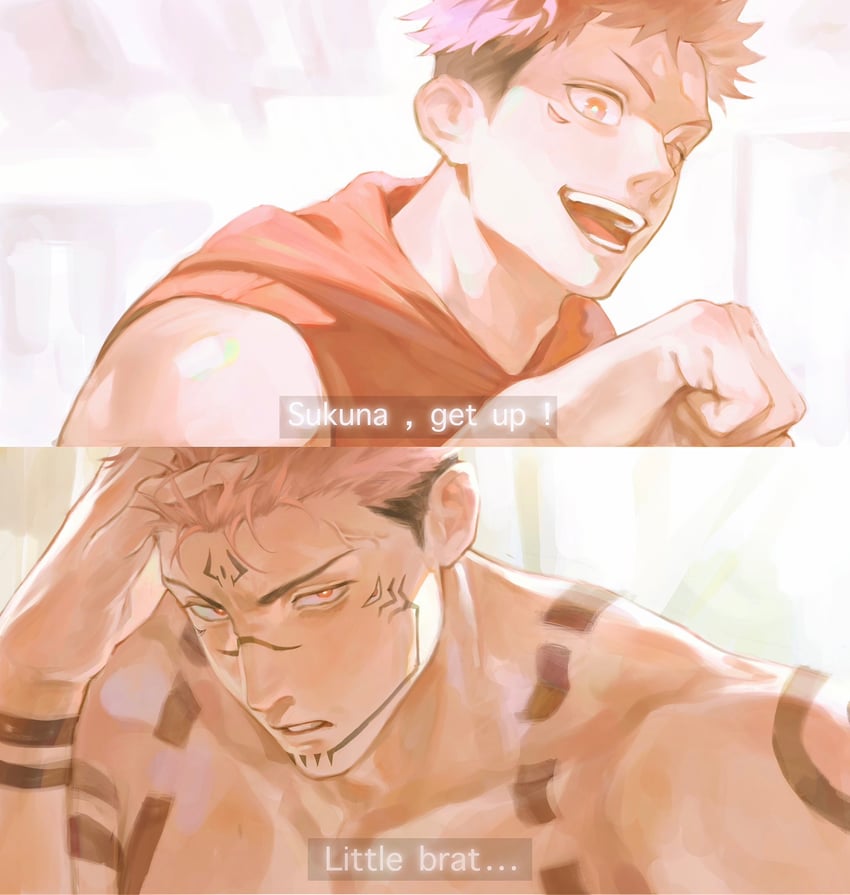 itadori yuuji and ryoumen sukuna (jujutsu kaisen) drawn by eulbhitomi