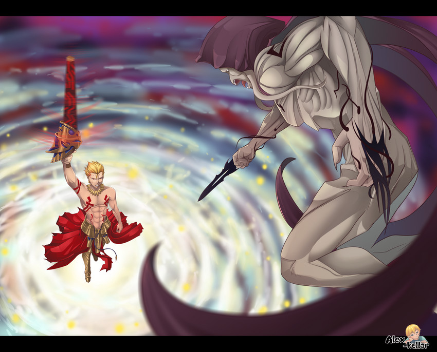 gilgamesh and gorr the god butcher (fate and 3 more) drawn by alex_kellar