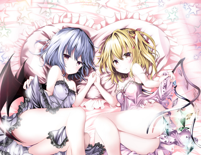 remilia scarlet and flandre scarlet (touhou) drawn by kuromiko_shoujo