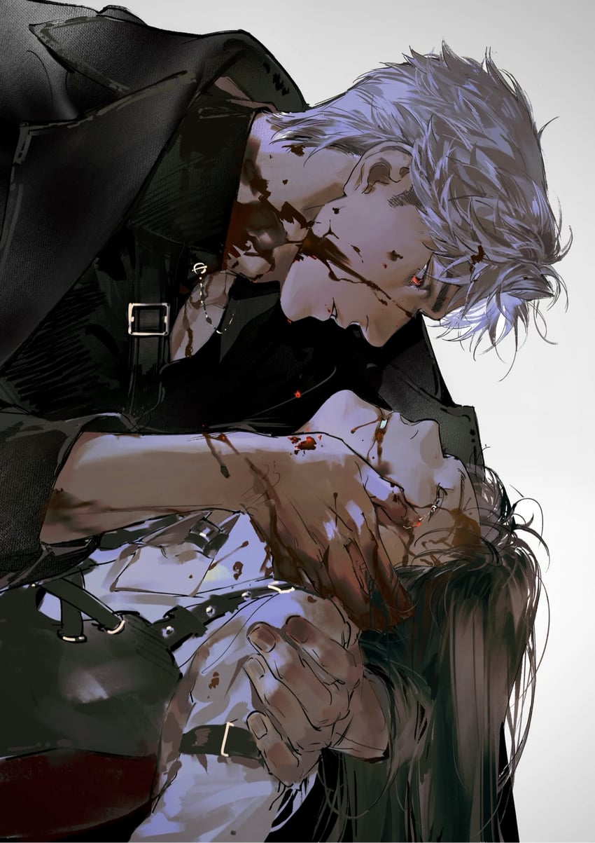protagonist and sylus (love and deepspace) drawn by chimmyming