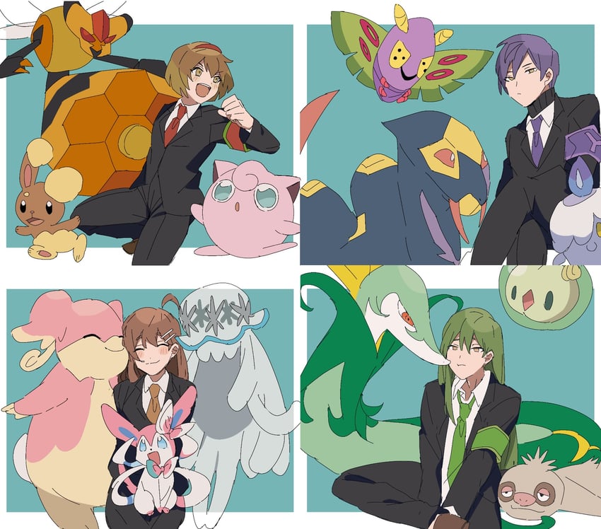 sylveon, jigglypuff, litwick, netzach, serperior, and 11 more (pokemon and 2 more) drawn by mu46016419