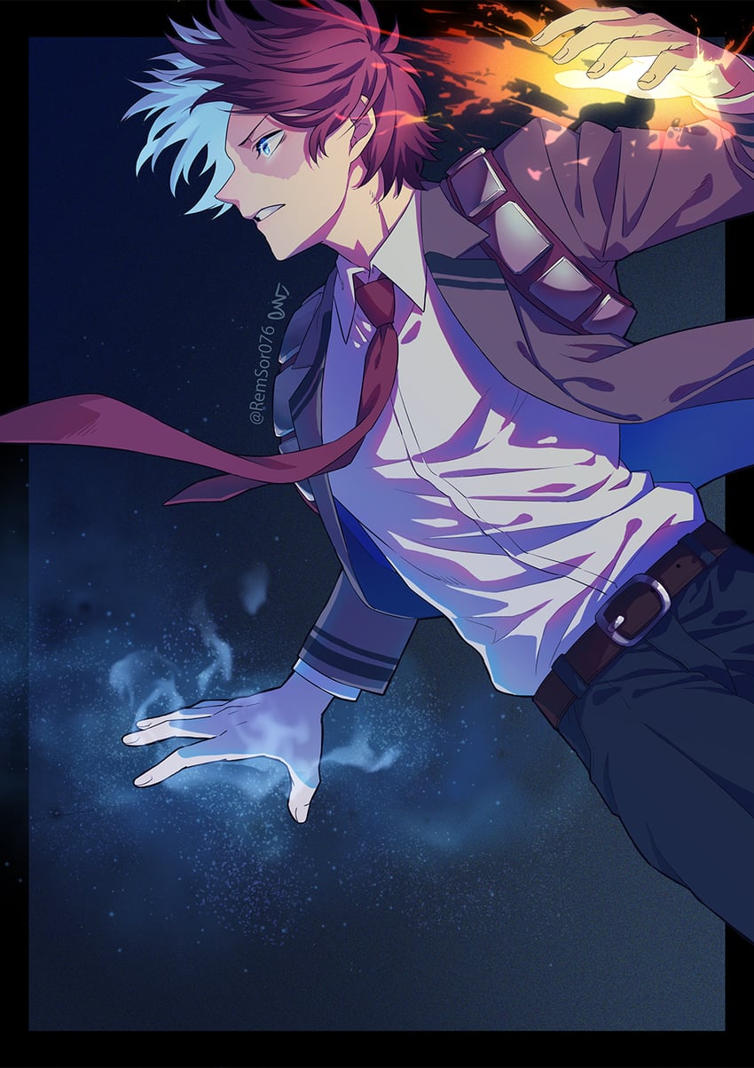 todoroki shoto (boku no hero academia) drawn by remsor076