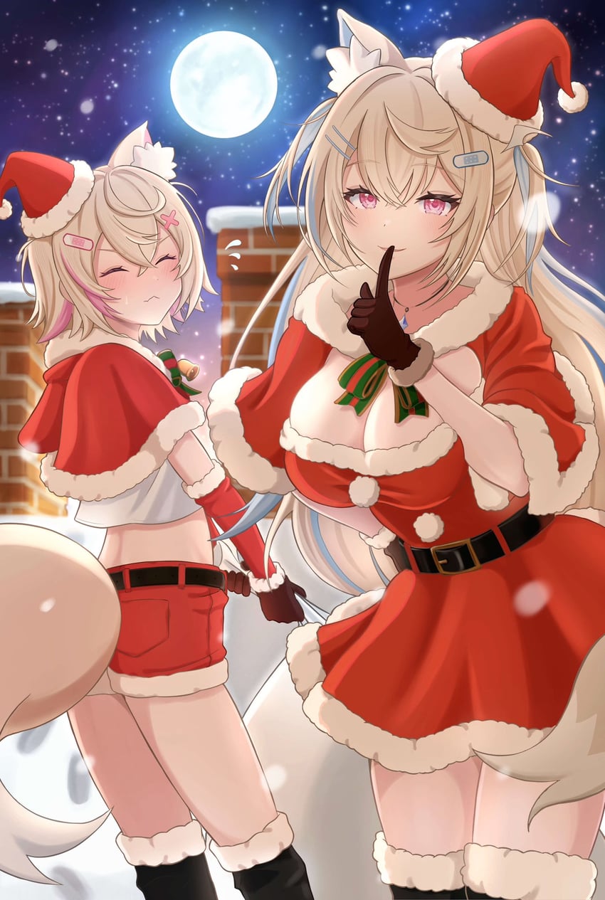 fuwawa abyssgard and mococo abyssgard (hololive and 1 more) drawn by omio