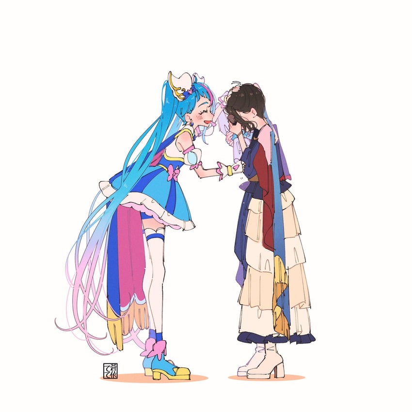 sora harewataru, cure sky, and sekine akira (precure and 2 more) drawn by aoi_tete