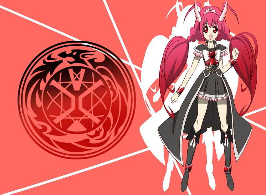 hoshizora miyuki, cure happy, and kamen rider wizard (precure and 3 more) drawn by syu-ho2501