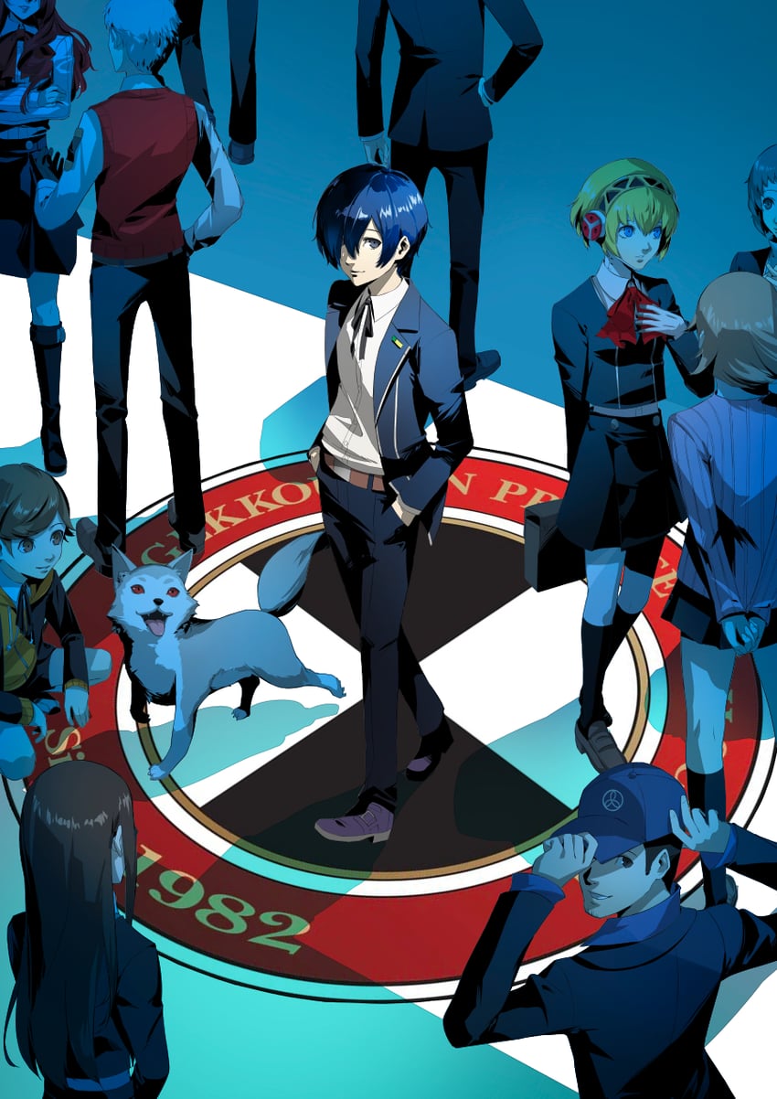 yuuki makoto, aigis, takeba yukari, kirijou mitsuru, yamagishi fuuka, and 5 more (persona and 1 more) drawn by blazpu