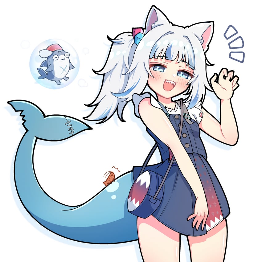 gawr gura, bloop, and ebi-chan (hololive and 1 more) drawn by shutowl