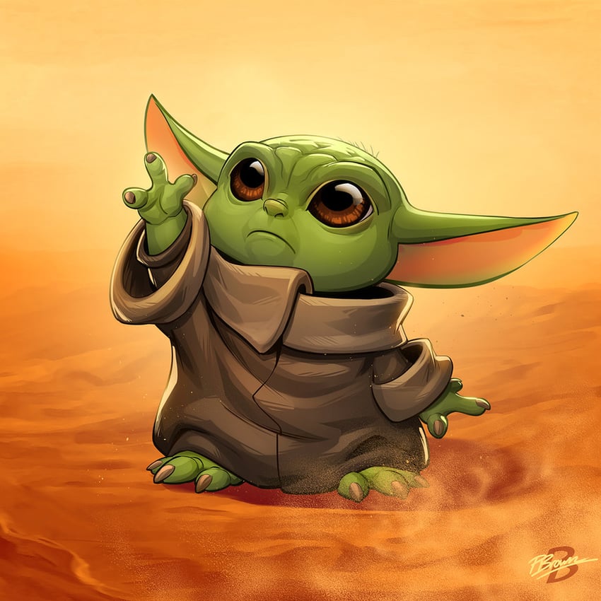 grogu (star wars) drawn by patrick_brown