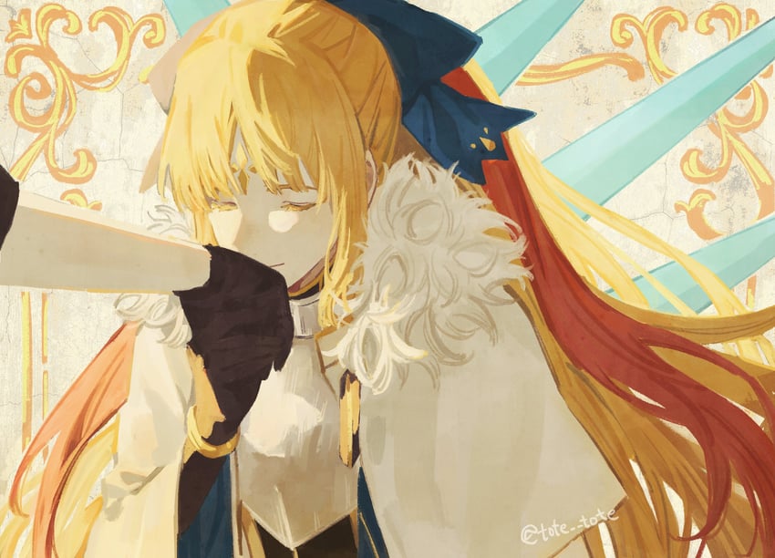 artoria pendragon, fujimaru ritsuka, and artoria caster (fate and 1 more) drawn by totetote_x