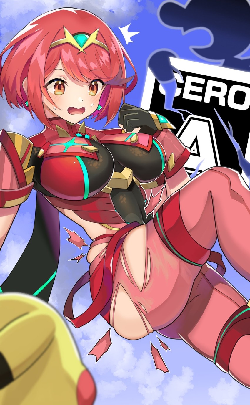 pikachu, pyra, and mr. game & watch (pokemon and 4 more) drawn by katwo
