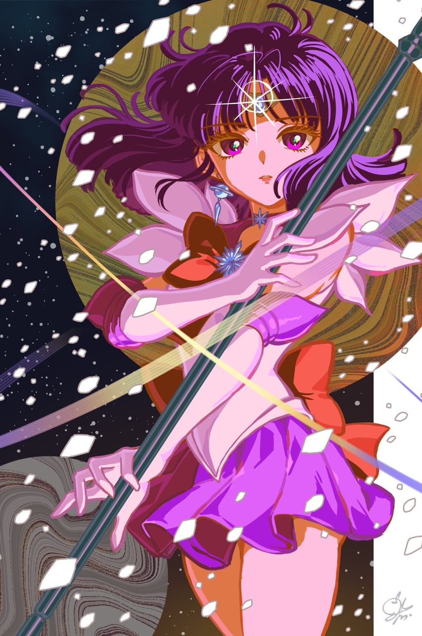 tomoe hotaru and sailor saturn (bishoujo senshi sailor moon) drawn by prettysavage30