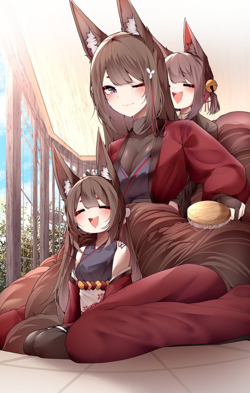 amagi, amagi-chan, and akagi-chan (azur lane) drawn by samip