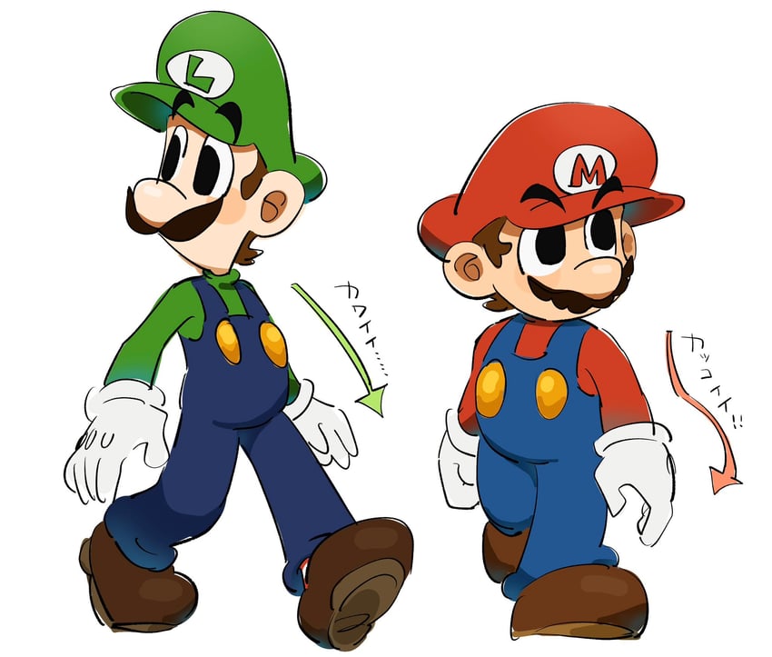mario and luigi (mario and 1 more) drawn by mimimi_(mimimim9999)