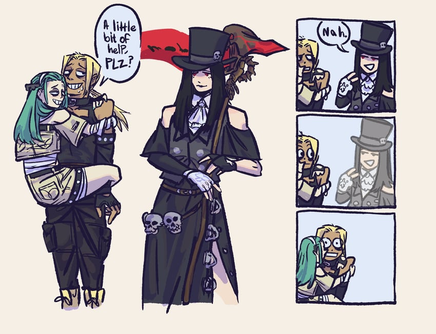 testament, a.b.a, and paracelsus (guilty gear and 1 more) drawn by somuchsue
