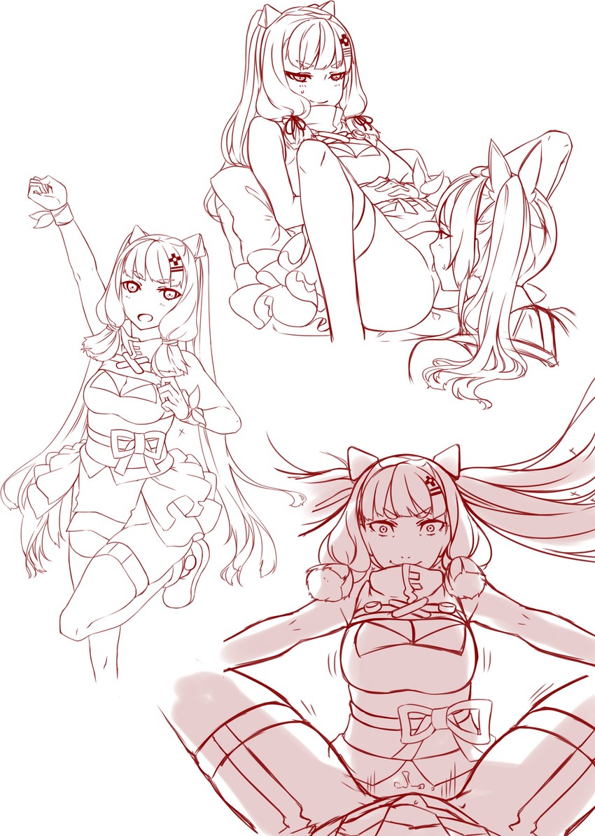 murakumo, female admiral, kaguya luna, and mirai akari (kantai collection and 2 more) drawn by hiememiko